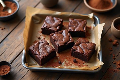 Frisch gebackene Brownies im Blech