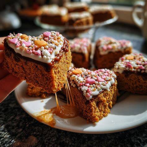 Frisch gebackene Lebkuchenherzen zum Servieren