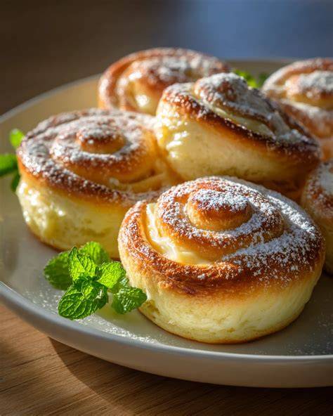 Frisch gebackene Puddingschnecken