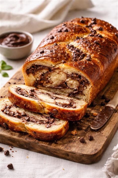 Frisch gebackenes Schokoladenbrot, angeschnitten mit Marmeladenschicht und Schokoüberzug