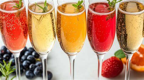 Frische, bunte Eistee-Gläser mit Früchten, Minze und Sprudelbläschen aus SodaStream