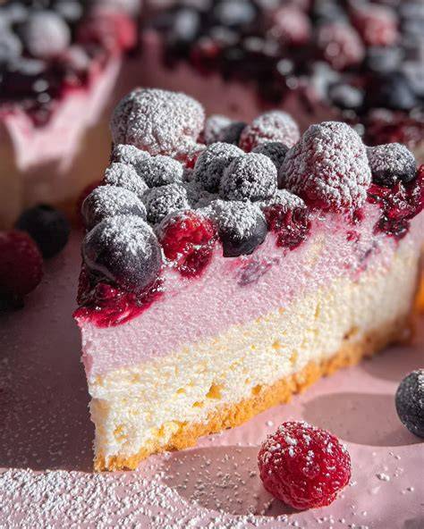 Frische Beeren dekorativ auf Sahneschicht verteilt