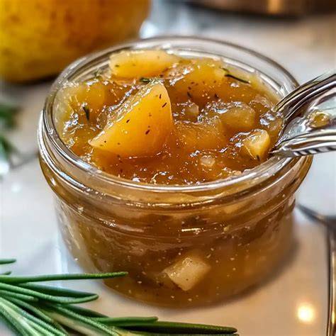 Frische Birnen und Rosmarin - Zutaten für Marmelade