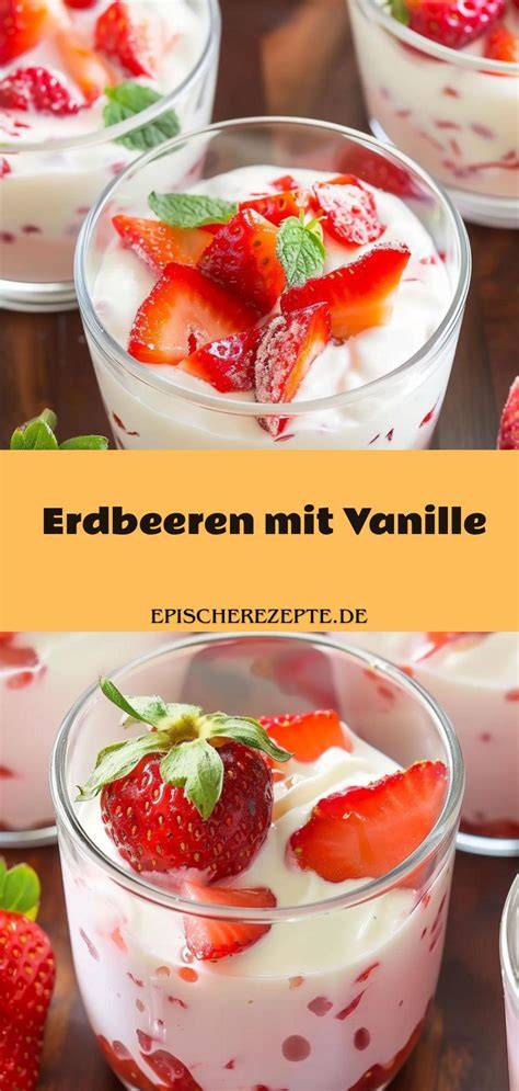 Frische Erdbeeren mit Vanillecreme auf Keksboden
