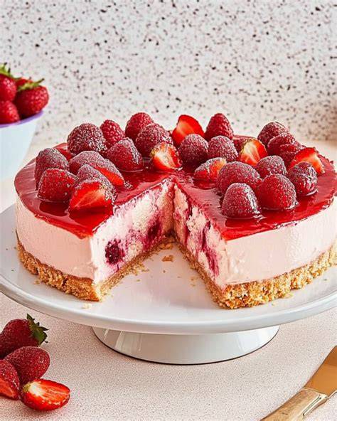 Frische Erdbeeren und Mascarpone-Creme für die Tortenfüllung