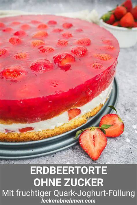 Frischer Erdbeertorte ohne Zucker