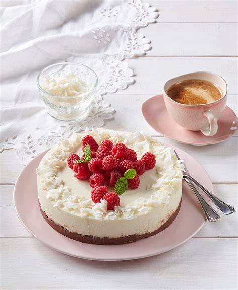 Frischkäsekuchen mit Himbeeren