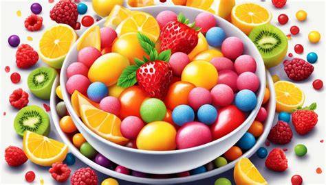 Fruchtbonbons auf Backpapier