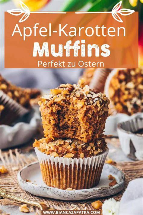Fruchtige Apfel-Karotten-Muffins mit Haferflocken und Mandeln