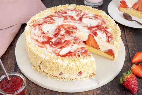Fruchtige Sahne-Tortenfüllung mit Erdbeeren