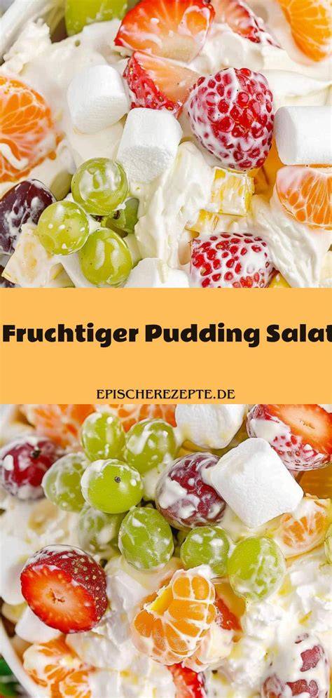 Fruchtiger Pudding mit Multivitaminsaft und Sahne serviert