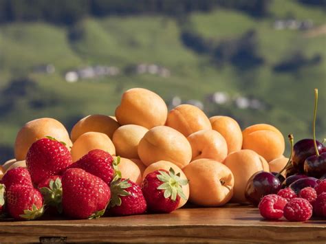 Fruchtkombinationen: Marillen, Kirschen, Heidelbeeren