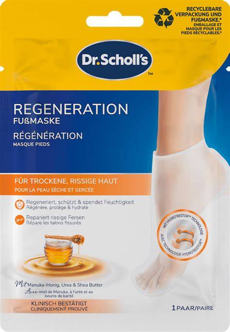 Fuß mit aufgetragenem Manuka-Honig und Socken