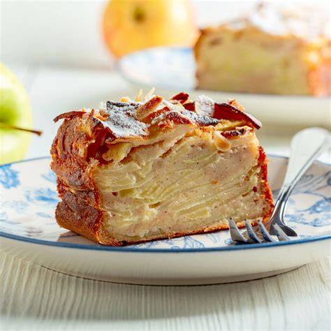 Gâteau invisible aux pommes fertig aufgeschnitten