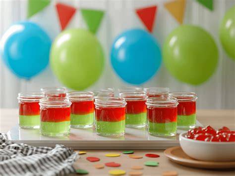 Götterspeise auf Kindergeburtstag und Partybüffet