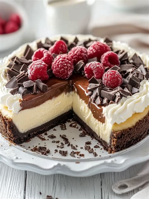 Ganache über Käsekuchen gießen