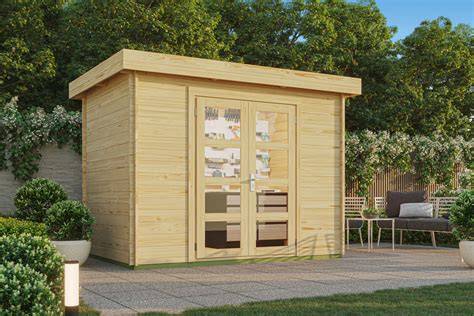 Gartenhaus mit honigfarbener Lasur