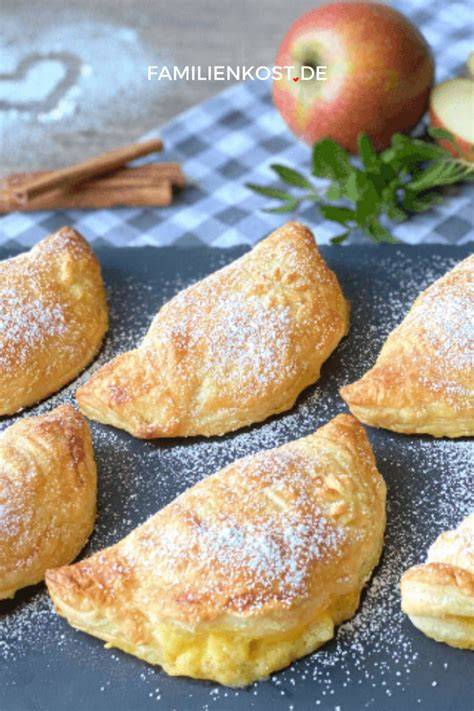 Gebackene Apfelhälften mit Vanillepudding gefüllt