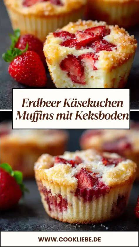 Gebackene Käsekuchen-Muffins mit Erdbeerpüree