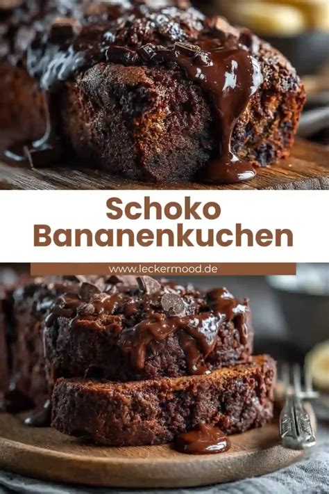 Gebackener Schoko-Bananenkuchen mit Haselnussglasur