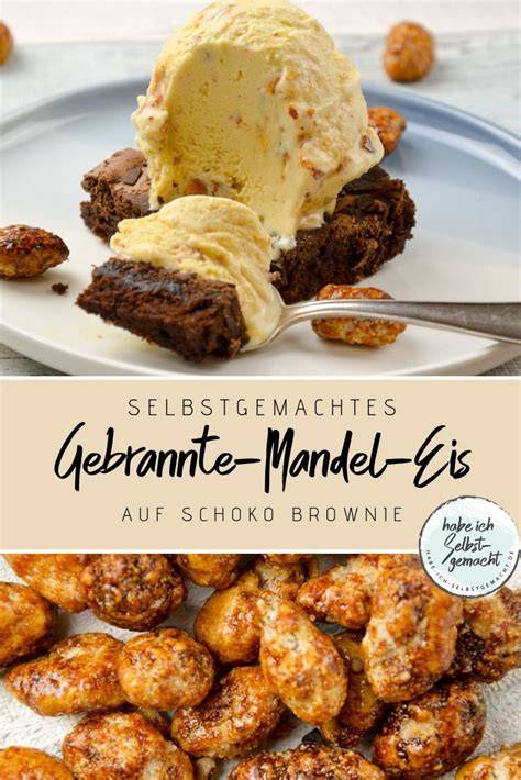 Gebrannte Mandel Eis im Glas