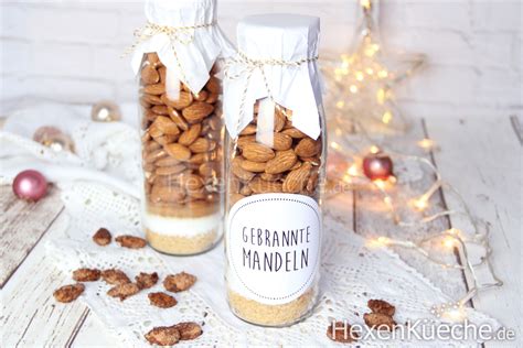 Gebrannte Mandeln im Glas als Geschenk