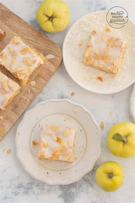 Gedeckter Quittenkuchen in Schichten