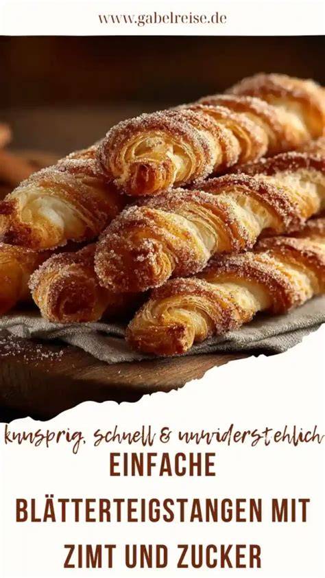 Gedrehte Blätterteigstangen mit Zucker