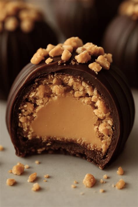 Geformte Erdnussbutter-Pralinen vor dem Schokolieren
