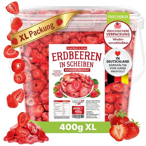 Gefriergetrocknete Erdbeeren ohne Zuckerzusatz