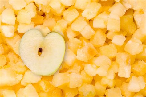 Gefrorene Apfelstücke für Kuchen, Mus und Snack auf Vorrat