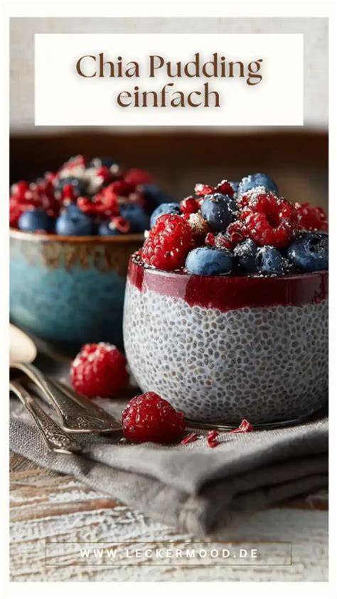 Gefrorene Beeren und Chia Pudding im Gefrierschrank