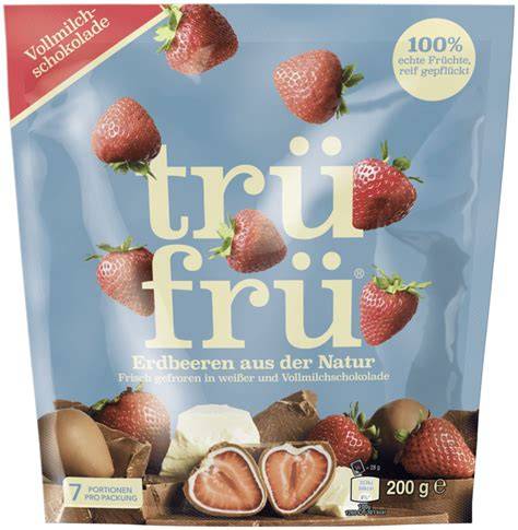 Gefrorene Erdbeeren mit weißer und Milchschokolade