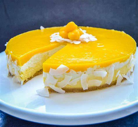 Gegliederte Törtchen mit Mango-Kokos Spiegel