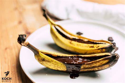 Gegrillte Banane mit Schokolade - Bild der fertigen Dessertvariante