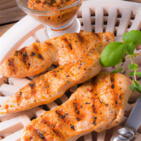 Gegrillte Hähnchenstreifen mit Soja-Honig-Glasur