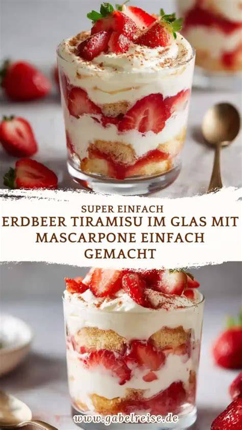 Gekühlte Dessertgläser mit geschichtetem Erdbeer-Tiramisu