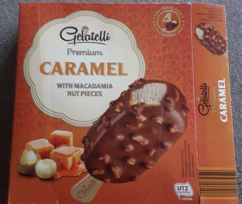 Gelatelli gesalzenes Karamell Eis und andere Lidlsorten in der Tiefkühltruhe