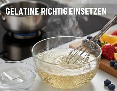 Gelatine auflösen und Temperatur angleichen