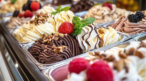 Gelato in einer typischen italienischen Gelateria