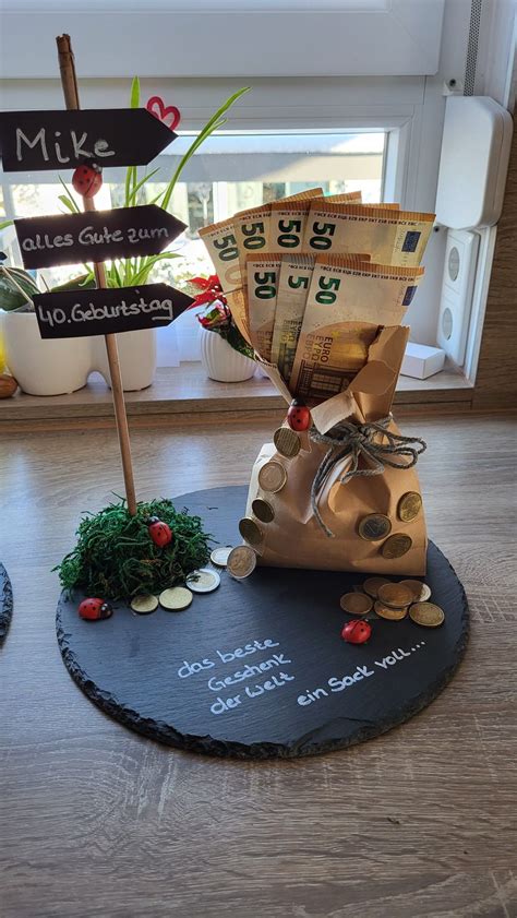 Geldgeschenk originell in einen Cake Topper integriert
