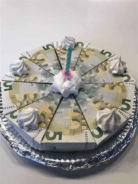 Geldtorte aus Euroscheinen: Schritt-für-Schritt-Schema