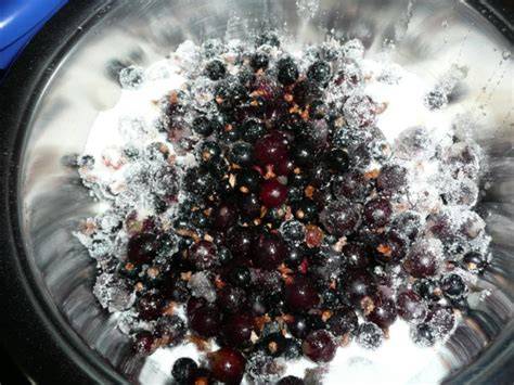 Gelee aus Jostabeeren mit Gewürzen und Himbeeren im Glas