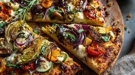 Gemüse-Parmesan-Pizza