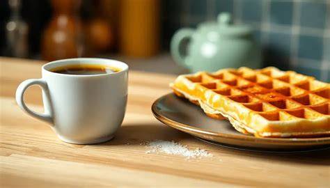 Gemütliches Café Ambiente mit Waffeln, Kaffee und Crêpes