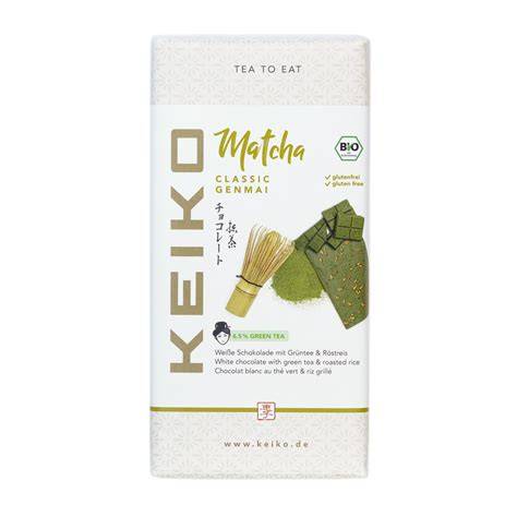 Genmai Matcha-Schokolade mit Röstreis