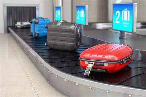 Gepäckband und Zollformular am Flughafen