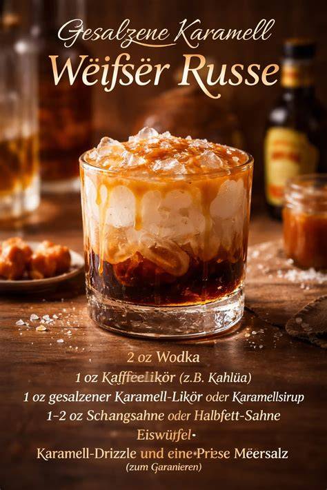 Gesalzener Karamell Wodka mit Cocktailzutaten