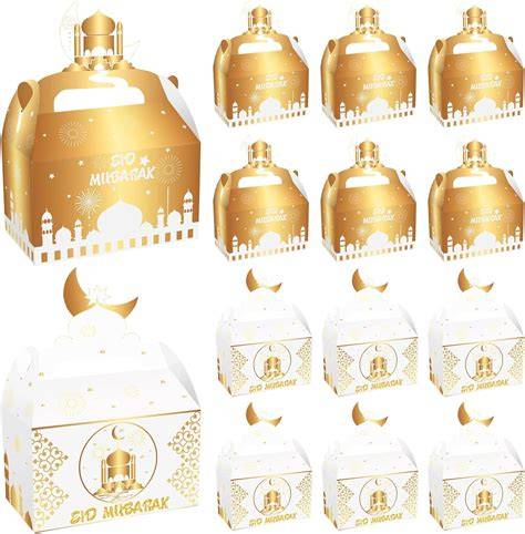 Geschenkboxen mit Halal-Pralinen und Eid Mubarak-Verpackung