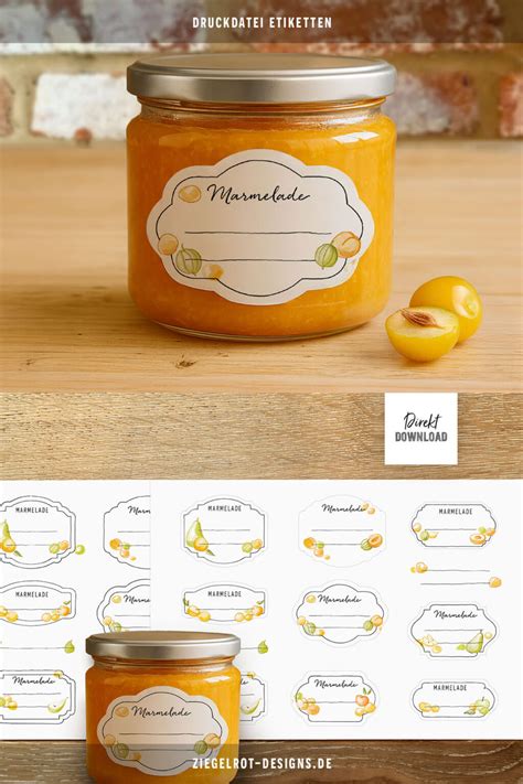 Geschenkgläser mit Marmelade und Etiketten